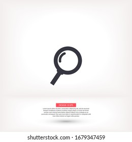 Magnifier with a man vector icon , lorem ipsum Flat design