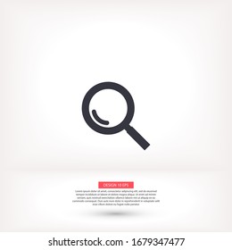 Magnifier with a man vector icon , lorem ipsum Flat design