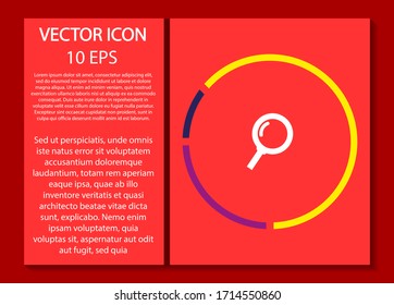 Magnifier with a man  vector icon , lorem ipsum Flat design