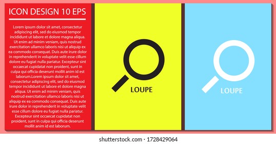 Magnifier mit einem Mann-Vektor-Symbol , lorem ipsum flaches Design