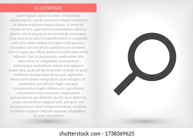 Magnifier with a man vector icon , lorem ipsum Flat design