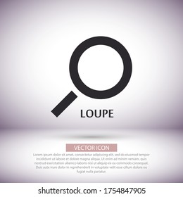 Magnifier mit einem Mann Vektorsymbol , lorem ipsum Flaches Design