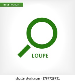 Magnifier with a man vector icon , lorem ipsum Flat design