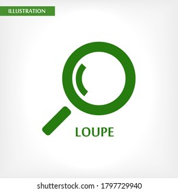 Magnifier with a man vector icon , lorem ipsum Flat design