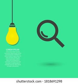 Magnifier with a man  vector icon , lorem ipsum Flat design
