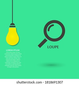 Magnifier with a man  vector icon , lorem ipsum Flat design