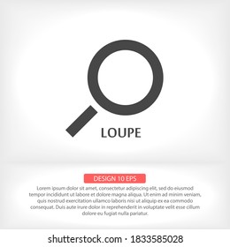 Magnifier with a man vector icon , lorem ipsum Flat design