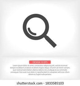Magnifier with a man vector icon , lorem ipsum Flat design