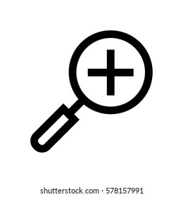 Magnifier mini line, icon, background and graphic. The icon is black and white, linear  flat, vector, pixel perfect, minimal, suitable for web and print. 