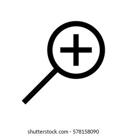 Magnifier mini line, icon, background and graphic. The icon is black and white, linear  flat, vector, pixel perfect, minimal, suitable for web and print. 