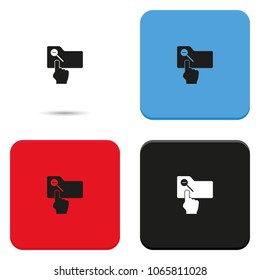 Magnifier with minus sign flat vector icon.