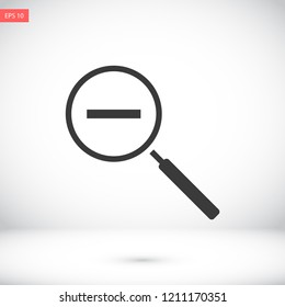 magnifier minus vector icon eps 10