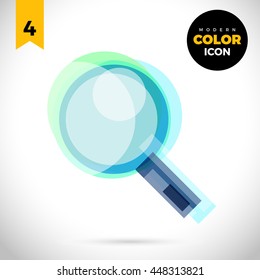 Magnifier Modern Color Icon for web, app. New concept design house symbol. Loupe Logo sign isolated on white. Vector illustration in creative style.