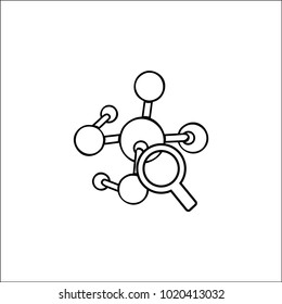 Magnifizierer, Molekül-Symbol, Vektorgrafik