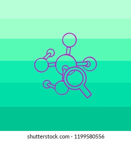 Magnifier, molecule icon vector