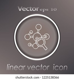 Magnifier, molecule icon vector