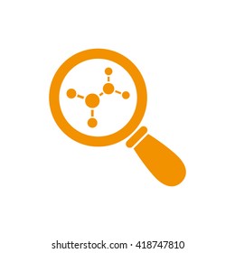 Magnifier molecule icon vector