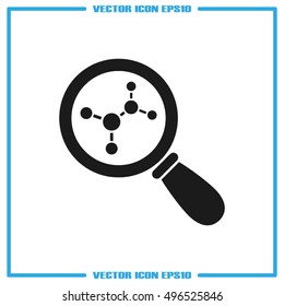 Magnifier molecule icon vector