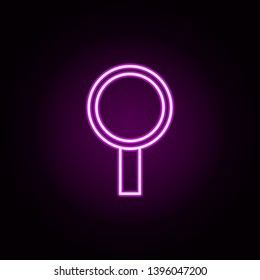 magnifier neon icon. Elements of education set. Simple icon for websites, web design, mobile app, info graphics