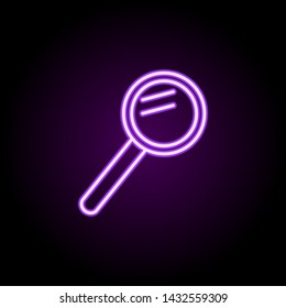 magnifier neon icon. Elements of web set. Simple icon for websites, web design, mobile app, info graphics