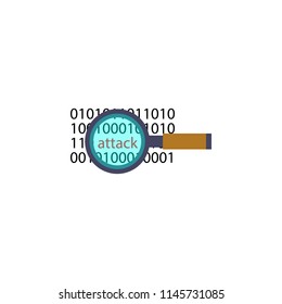 magnifier and numbers icon. Element of cyber security icon for mobile concept and web apps. Colored magnifier and numbers icon can be used for web and mobile