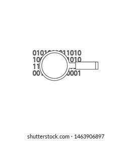 magnifier and numbers icon. Element of virus antivirus for mobile concept and web apps icon. Outline, thin line icon for website design and development, app development