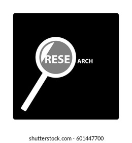 Magnifier on black  background. Vector illustration.