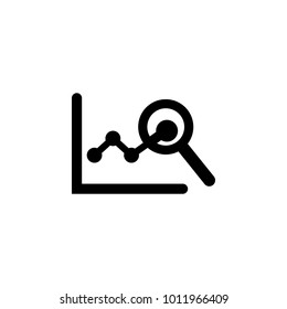 magnifier on the diagram icon. Element of finance for mobile concept and web apps. Illustration icon for website design and development, app development. Premium icon on white background