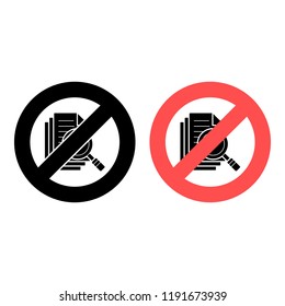 magnifier on the document file ban, prohibition icon. Simple glyph vector of web set for UI and UX, website or mobile application