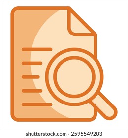 Magnifier On Document Icon Element For Design
