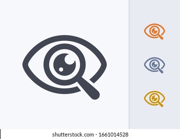 Magnifier On Eyeball - Pastel Stencyl Icons. A professional, pixel-aligned icon.