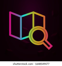 en el icono de mapa estilo nolan. Línea delgada simple, contorno vectorial de iconos de navegación para ui y ux, sitio web o aplicación móvil