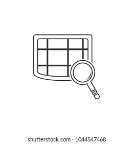 magnifier on the navigator icon. Element of navigator signs for mobile concept and web apps. Thin line  icon for website design and development, app development. Premium icon on white background