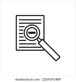 Magnifier on paper icon vector illustration symbol