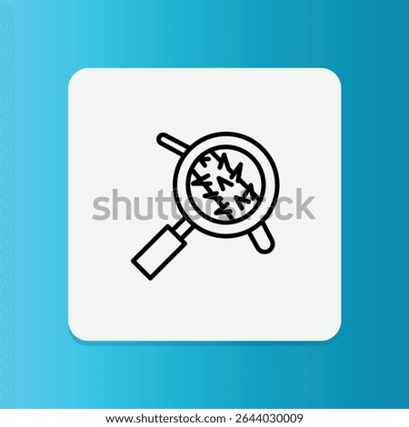A magnifier on the scalp symbolizes checking for dandruff, dryness, or scalp conditions.