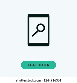 Magnifier on a smartphone vector icon
