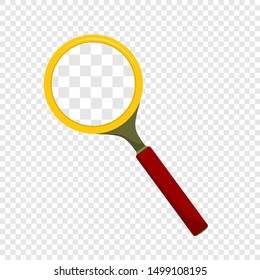 magnifier on transparent background in flat style.vector illustration