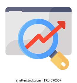 
Magnifier on a webpage, vector of trend analysis 