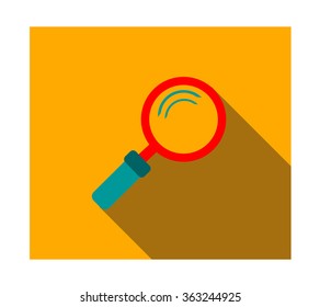 
Magnifier on yellow background with shadow