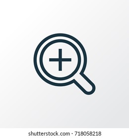 Magnifier Outline Symbol. Premium Quality Isolated Zoom In Element In Trendy Style.