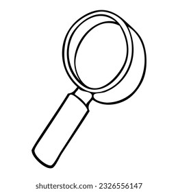 magnifier outline vector illustration,
isolated on white background.Top view
