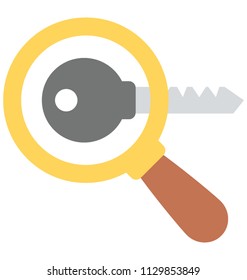 
Magnifier over a key representing keyword research
