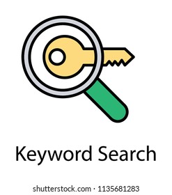 
Magnifier over a key representing keyword research
