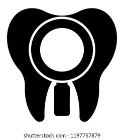 Magnifier over tooth, dental checkup