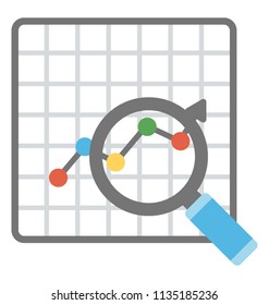 
Magnifier over trending line graph depicting sales forecasting 
