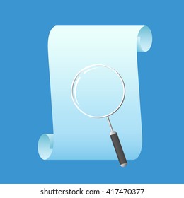 magnifier and paper, vector