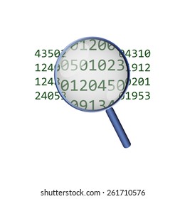 Magnifier and password. Breaking password. Spy
