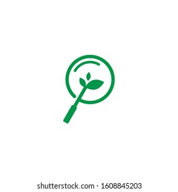 Magnifier Plant Logo Design Vector Eps 10