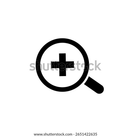 Magnifier plus icon. Magnifying glass plus icon. zoom icon. Magnify icon, vector illustration.