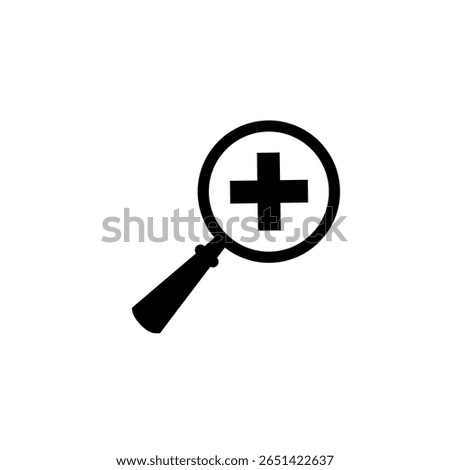 Magnifier plus icon. Magnifying glass plus icon. zoom icon. Magnify icon, vector illustration.